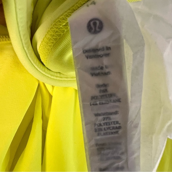 NWT Lululemon Pace Rival Mid-Rise Skirt Highlight Yellow Sz 14 - SOLD OUT COLOR! - Picture 11 of 14